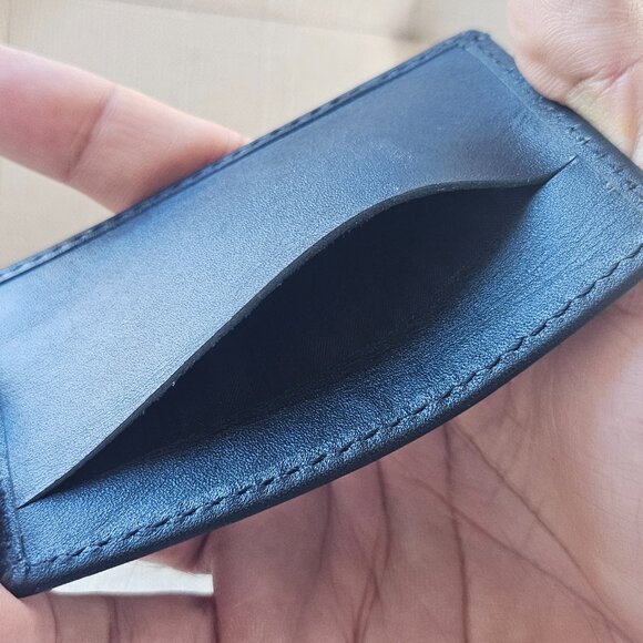 Leather Card Holder Handmade Black Genuine Leather Cardholder Handmade - Picture 8 of 11